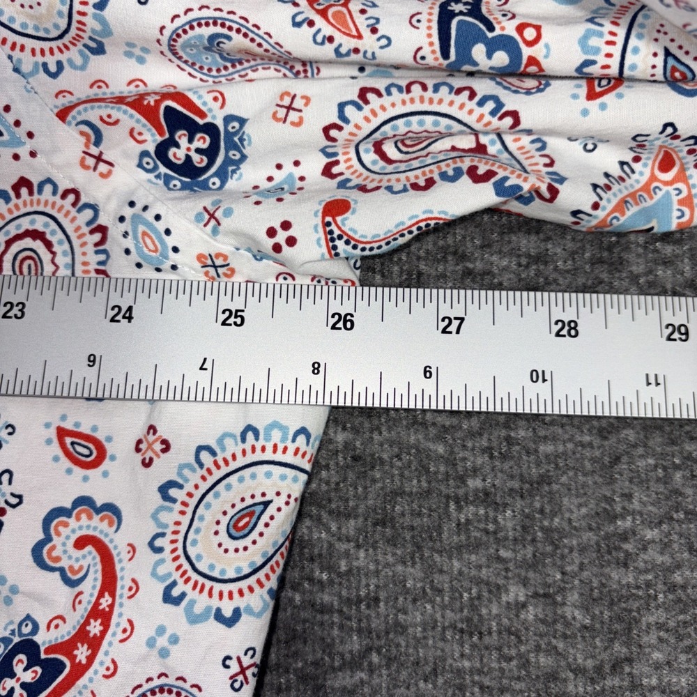 Cremieux Premium Paisley Button Down Shirt Tall 2XT Stretch White/Red Colorful - Picture 6 of 10